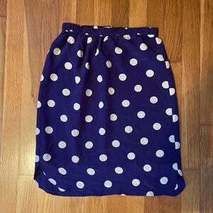 MADEWELL | BROADWAY & BROOME | blue with gray polka dots silk pencil skirt XS